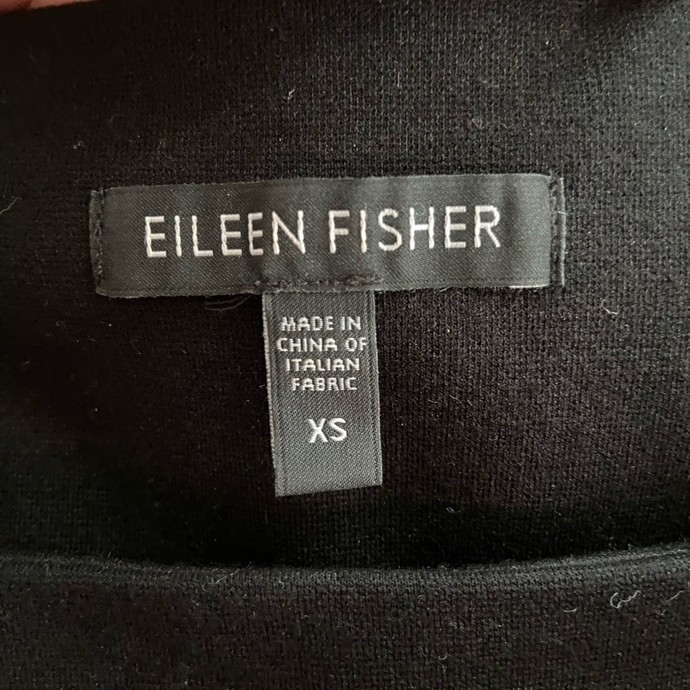 Eileen Fisher Square Neck Silk Crepe Sleeveless Shift - Picture 8 of 10